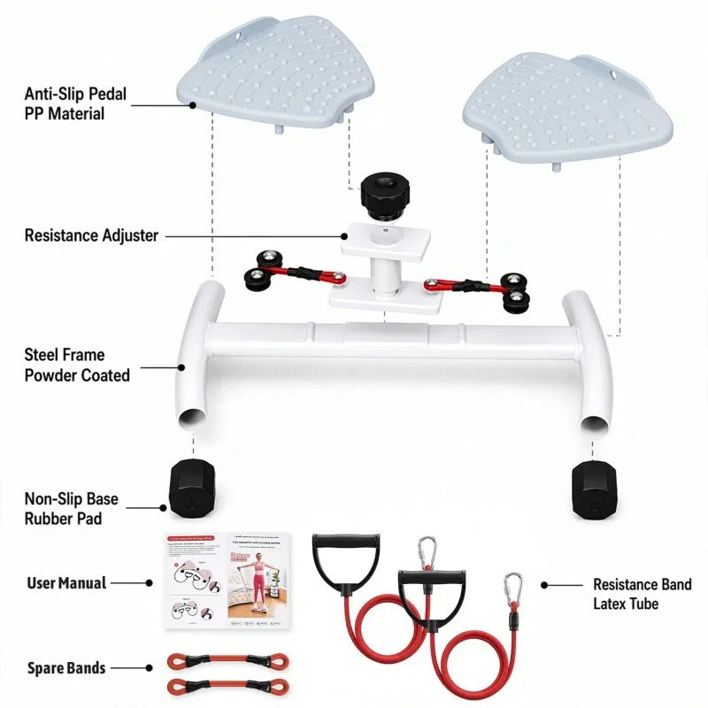 Compact Adjustable Resistance Home Workout Stepper
