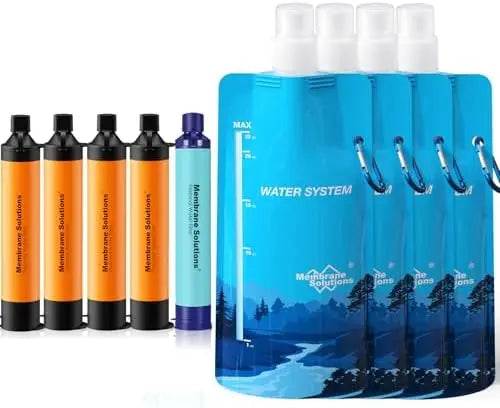 Portable Squeezable Water Filter Straw And Survival Purifier Kit