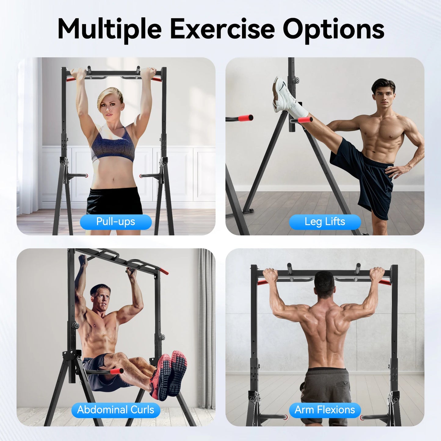 Adjustable Pull Up Station Foldable Triangular Bar For Home Gym
