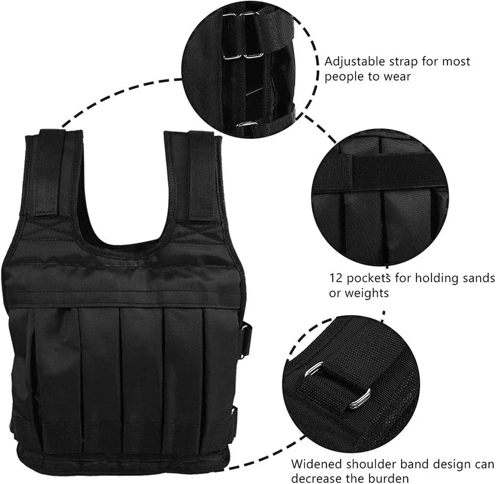 Adjustable 110 Lbs Weighted Vest For Cardio Training