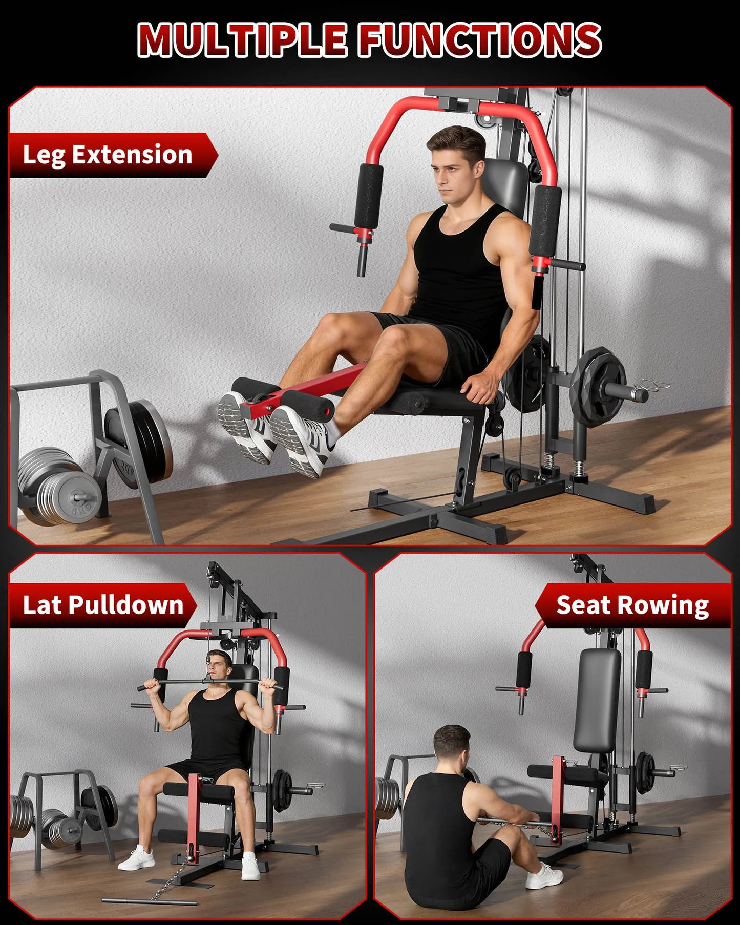 HiMISS 5in1 Home Gym With Lat Pulldown Chest Press