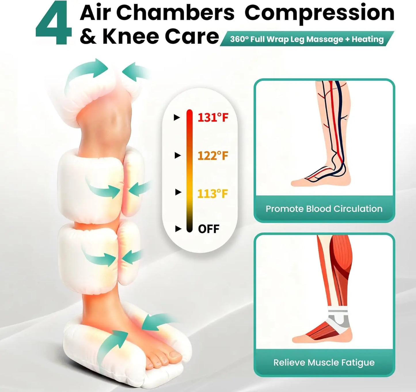 Leg Massager With Heat And Air Compression Therapy