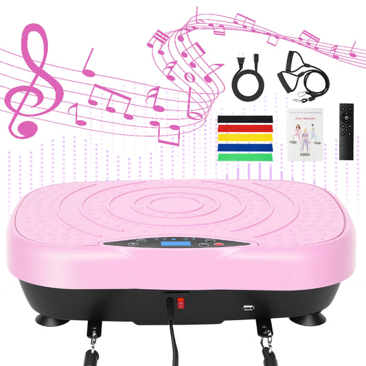 Portable Vibration Plate Exercise Machine With Bluetooth Resistance Bands