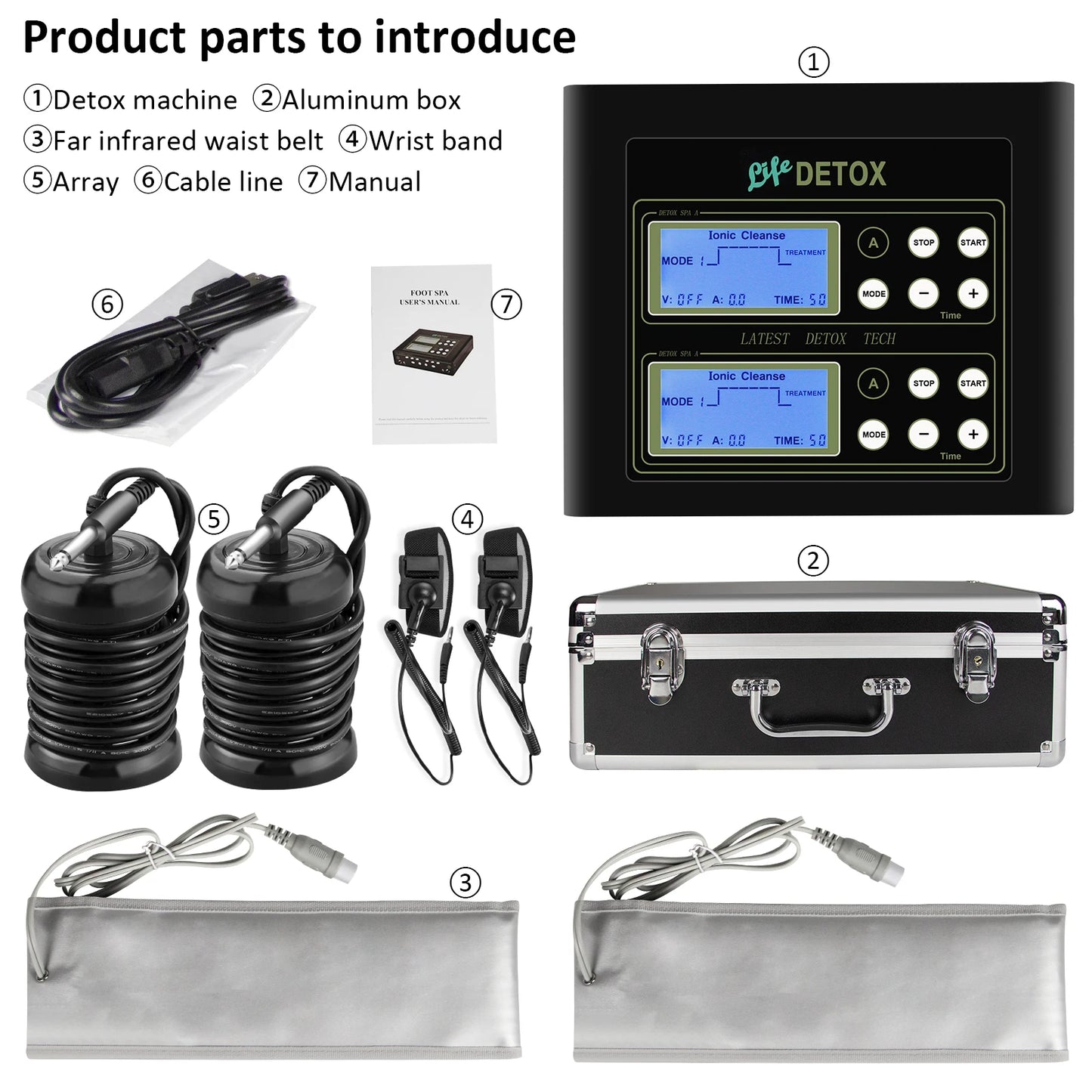 Ionic Detox Foot Bath Spa Machine With Infrared Belt