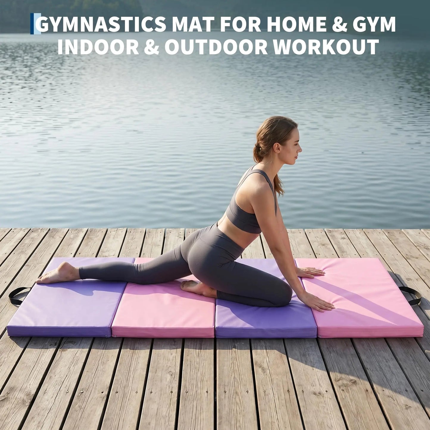 HiMISS Gymnastics Mat Folding Floor For Home Gym And Yoga