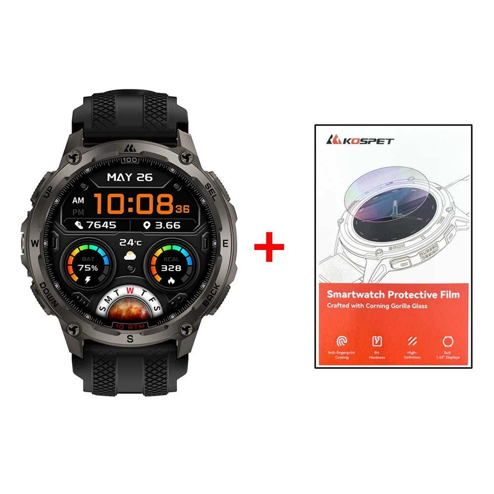 KOSPET Tank T4 Smart Watch Men GPS Satellite Navigation Waterproof