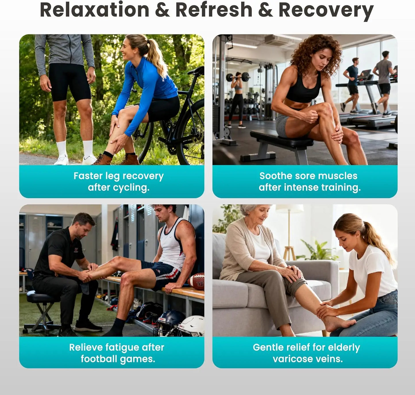Cordless Air Compression Leg Massager For Circulation And Relief