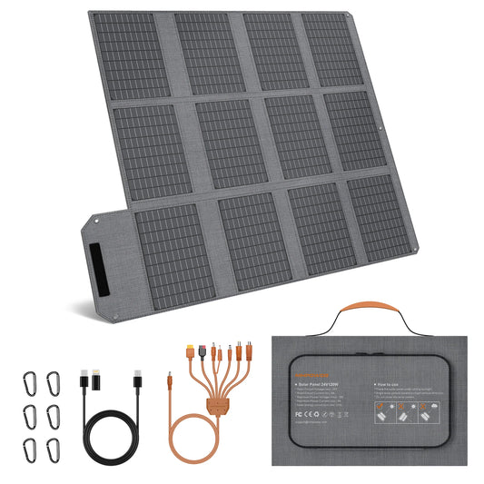 MHPOWOS 120W Foldable Solar Panel With USB-C And USB-A Outputs