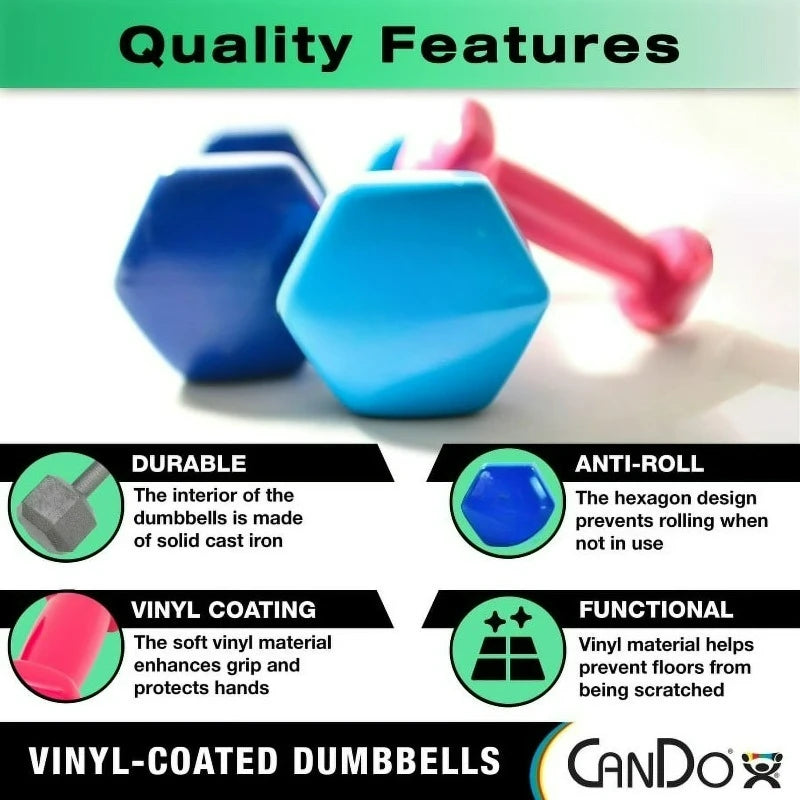 Vinyl Coated Iron Dumbbell For Strength Training