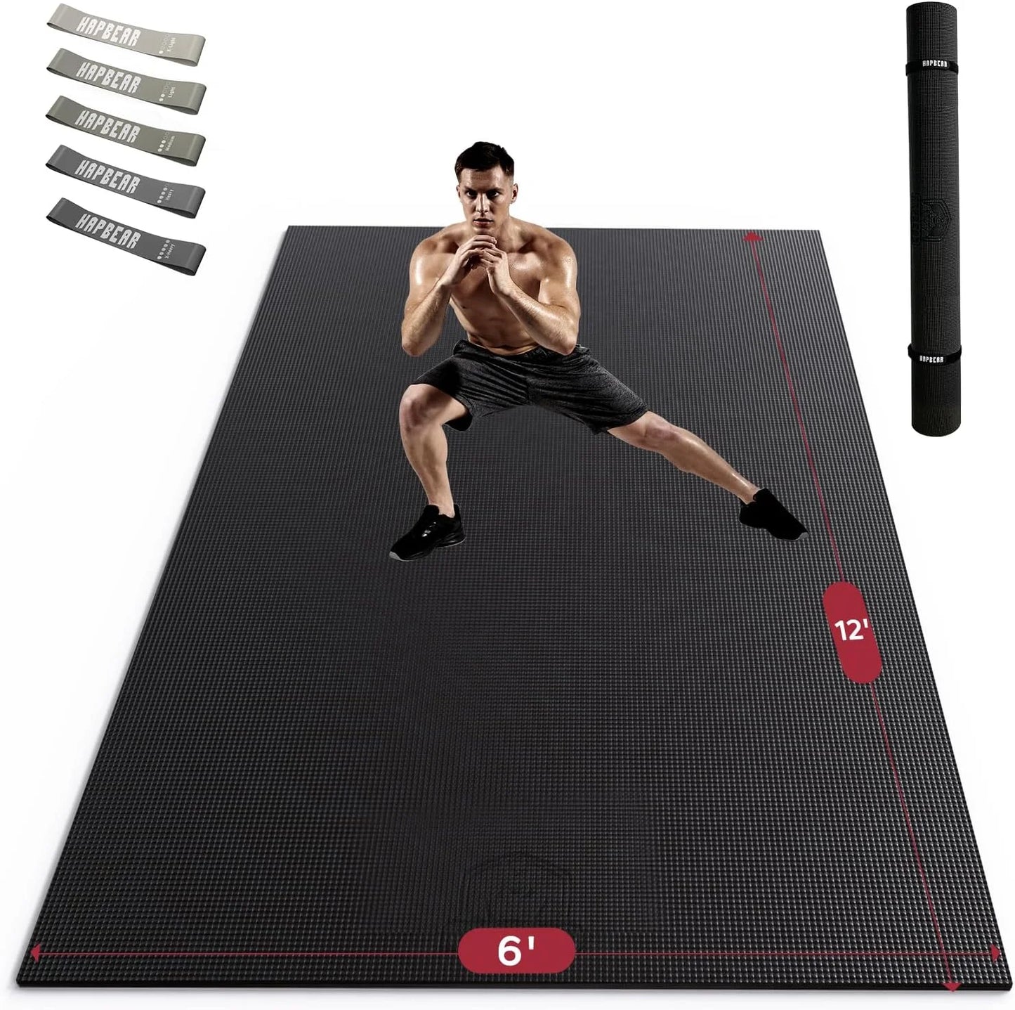 Hapbear 8Mm Thick Pvc Gym Fitness Flooring Mat