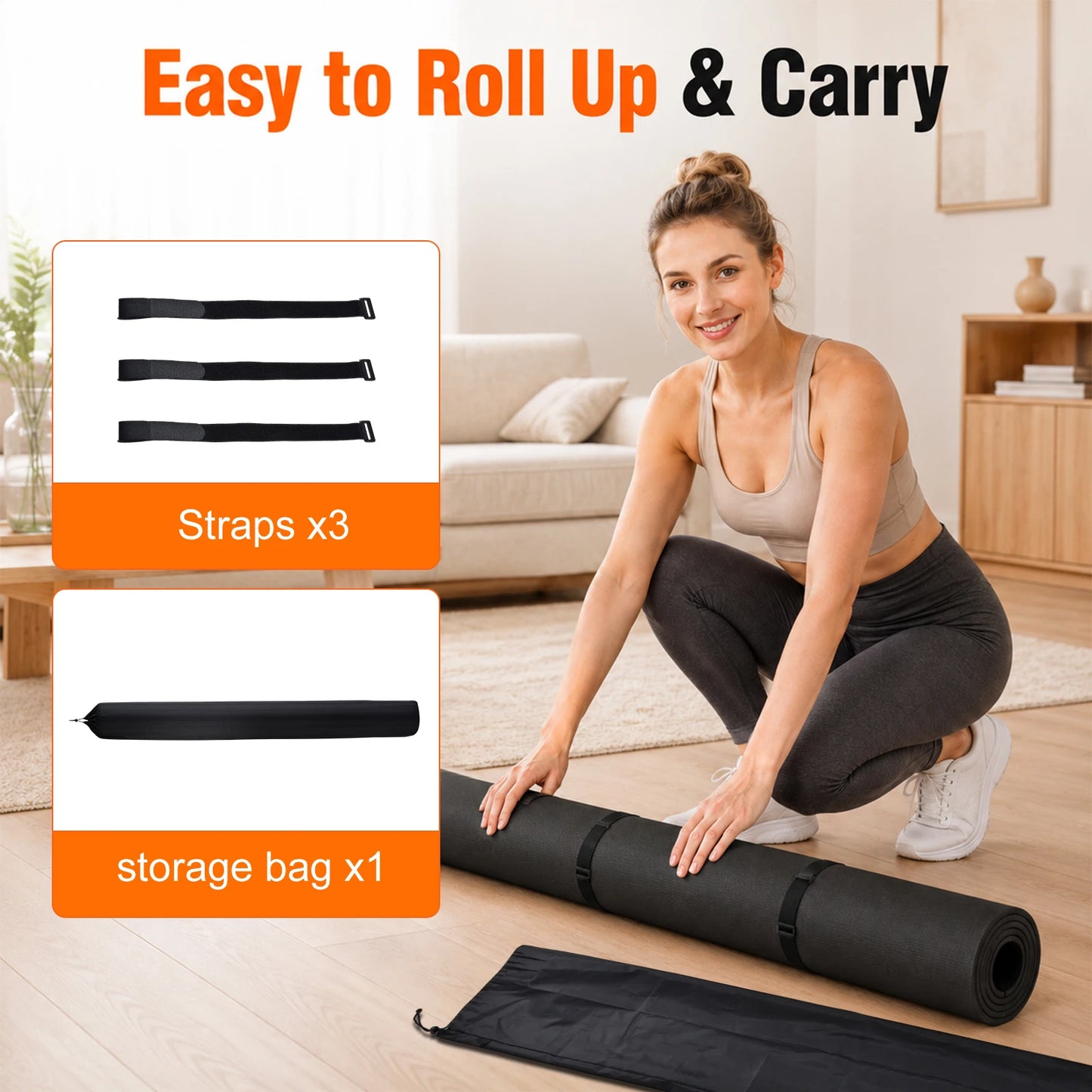Non Slip Thick PVC Yoga Mat For Home Gym Workouts