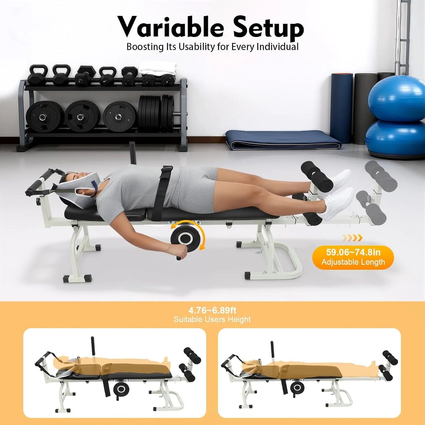 Back Stretch Bench Multifunctional Neck Stretcher Lumbar Traction