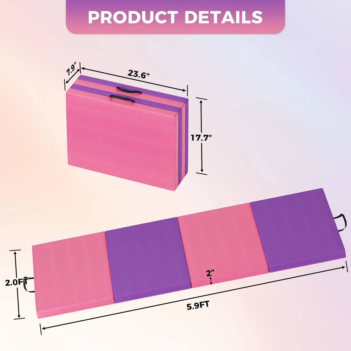 HiMISS Premium Folding Gymnastics Exercise Mat For Home Training