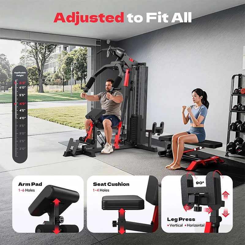 Pooboo Multifunction Home Gym Full Body Workout Machine