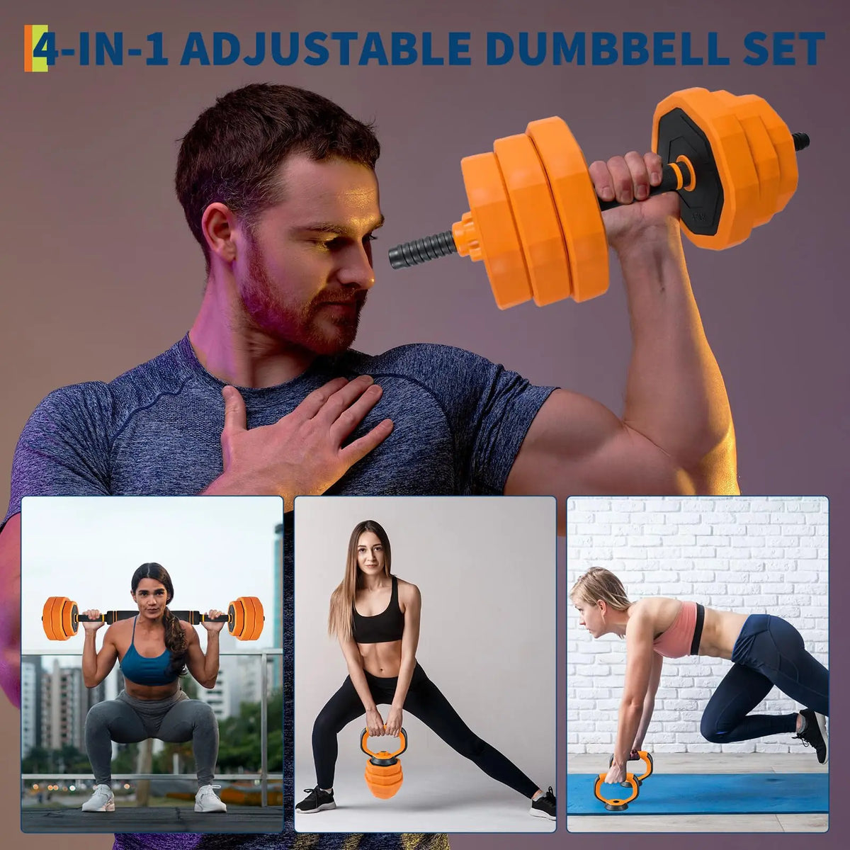 Adjustable Dumbbell Set With Connector For Home Gym
