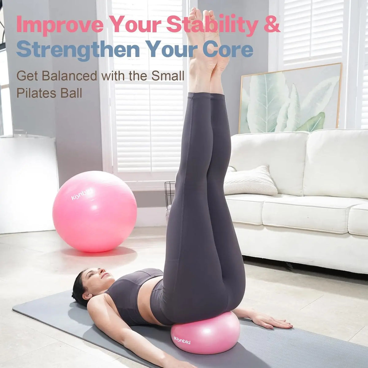 Kisnbld Anti Burst Mini Exercise Ball For Fitness And Therapy