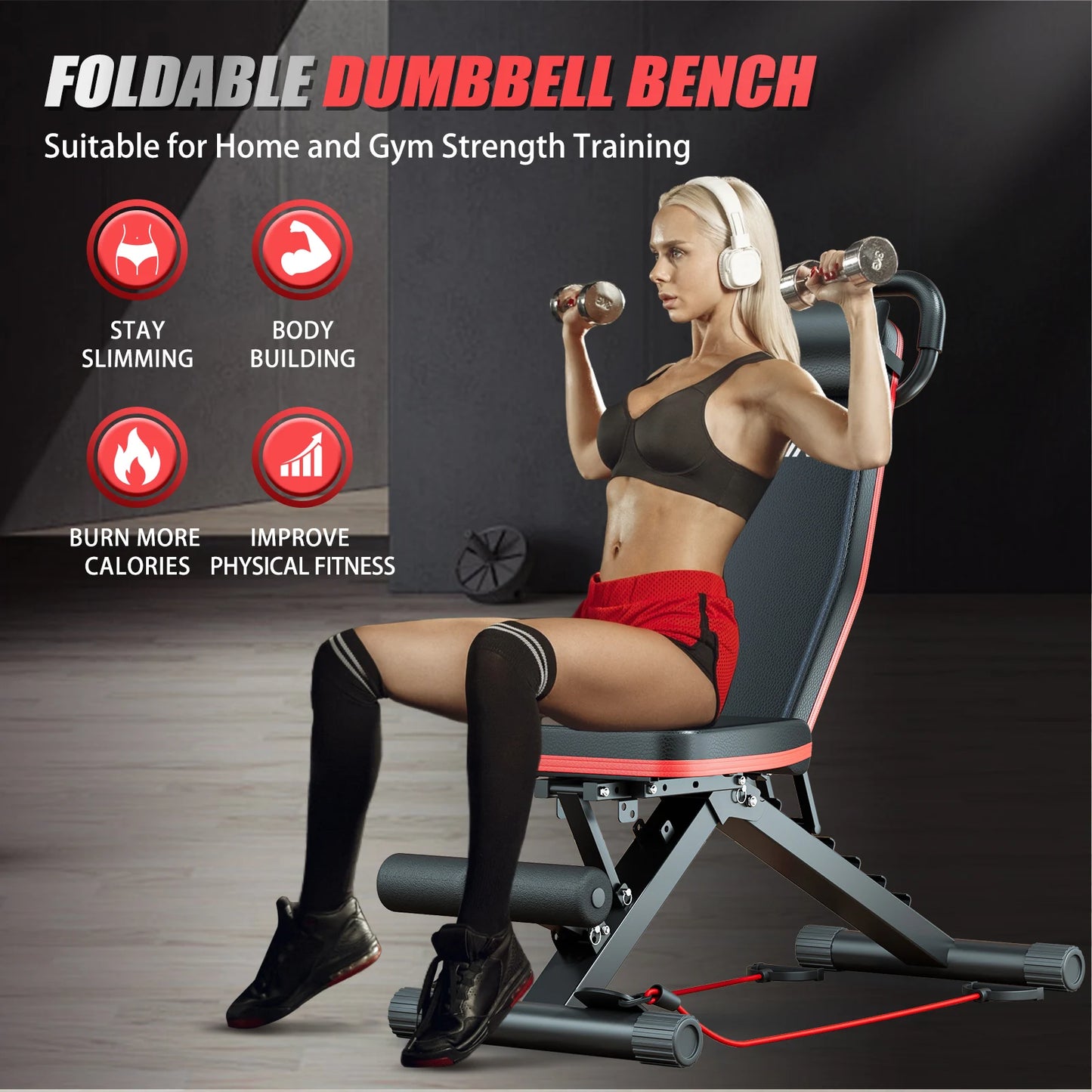 Foldable Dumbbell Weight Bench For Full Body Workouts