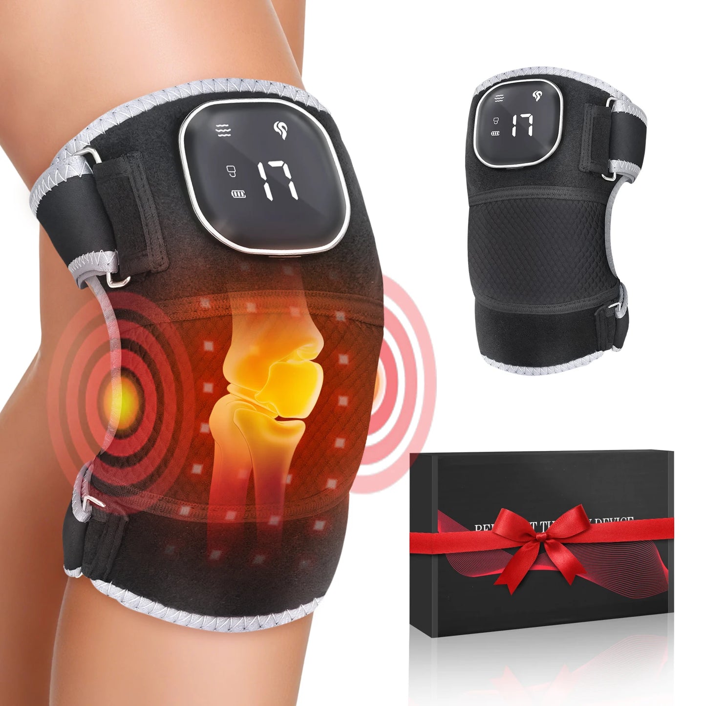 Cordless Red Light Knee Massager With Heating And Vibration