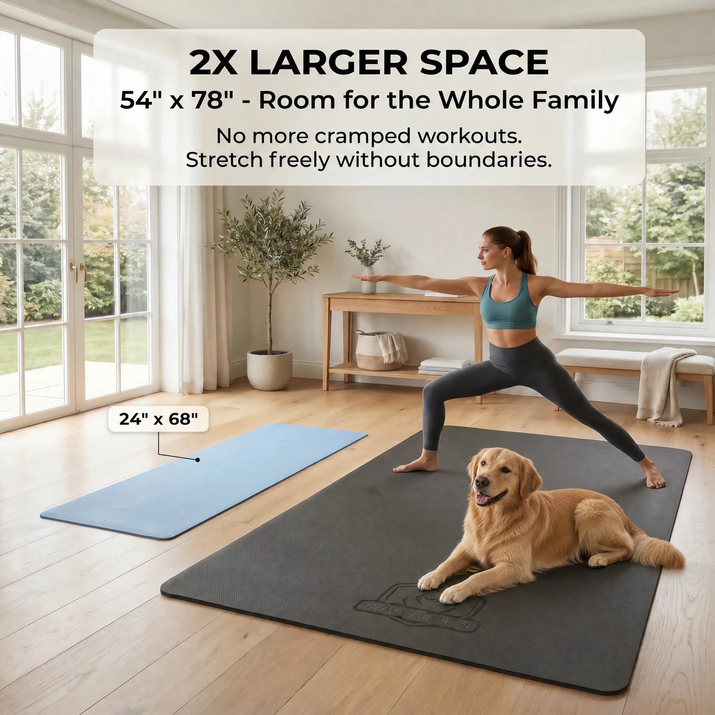 HAPBEAR Yoga Mat Non Slip TPE Eco Friendly