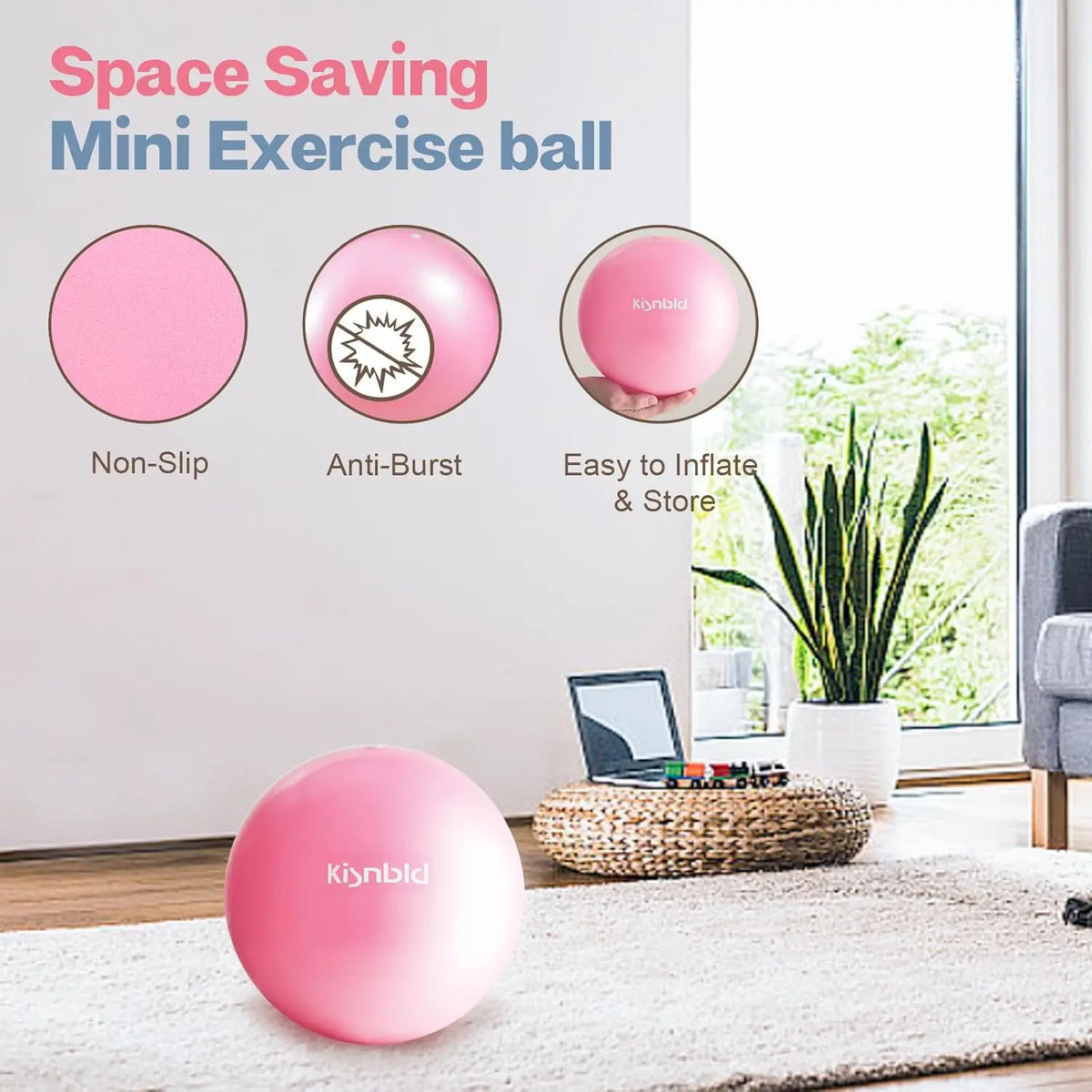 Kisnbld Anti Burst Mini Exercise Ball For Fitness And Therapy