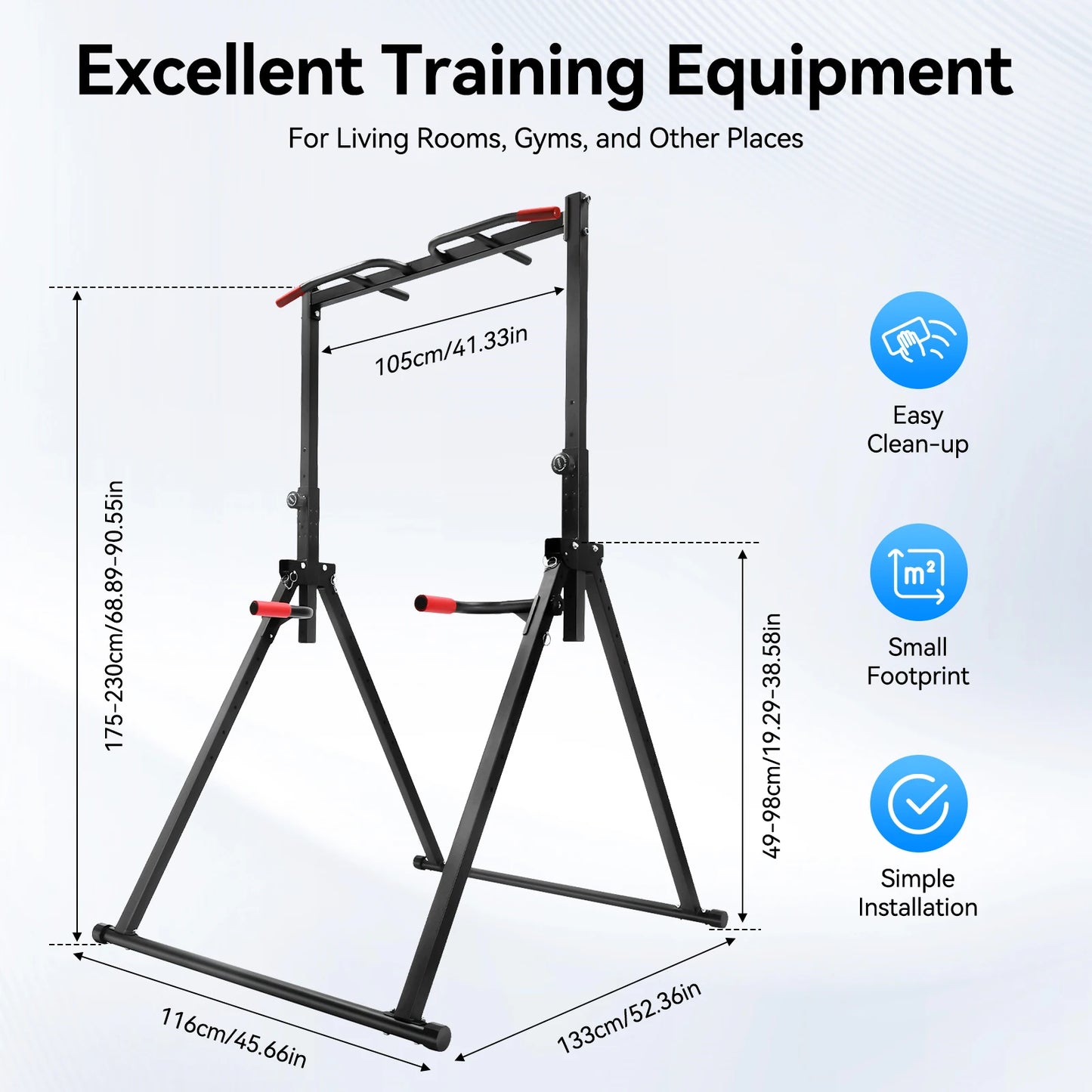 Adjustable Pull Up Bar 200kg Foldable Home Gym Station