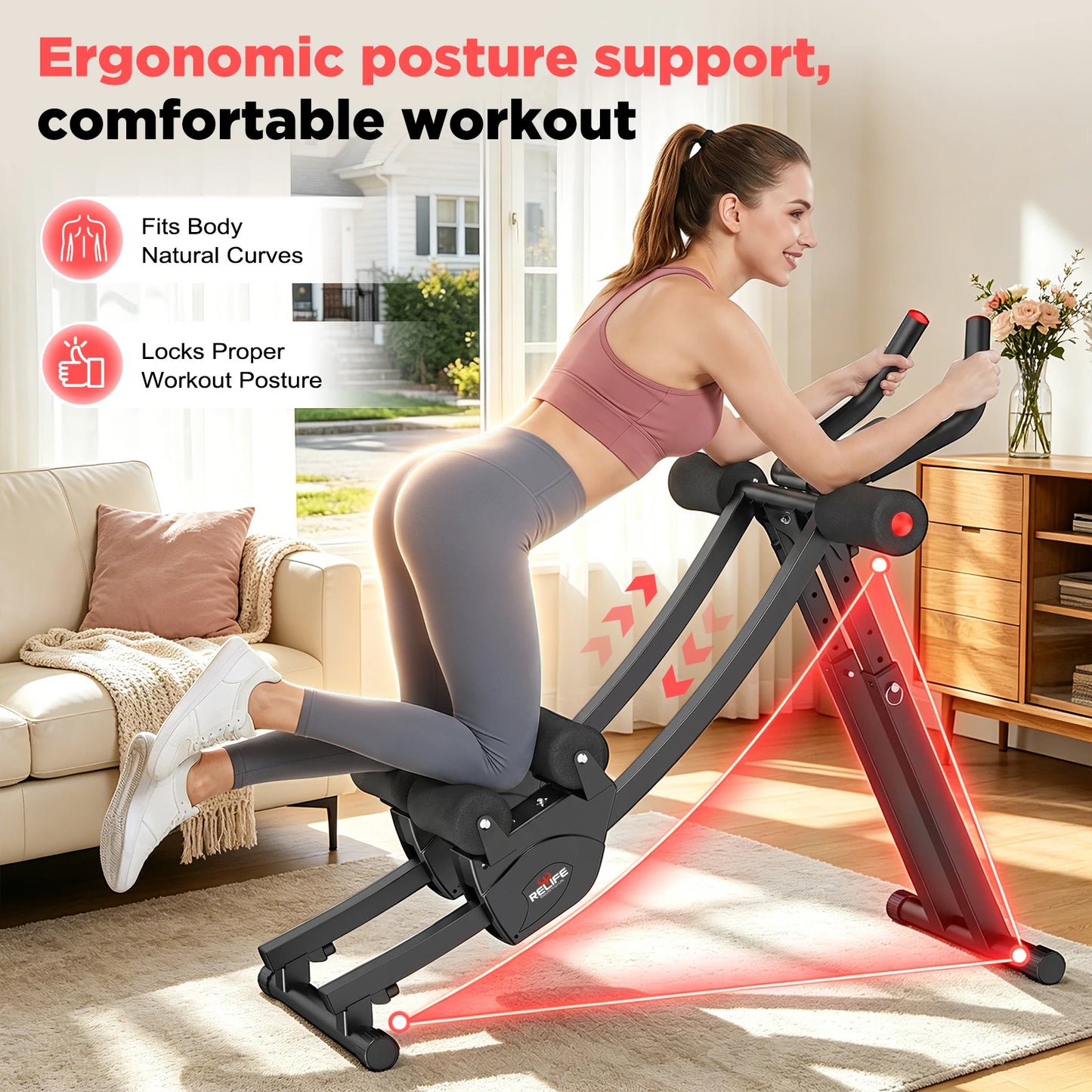 Dual Split Track Ab Machine Core Trainer Foldable