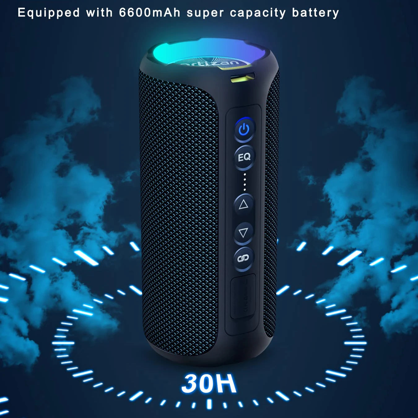 Ortizan 40W Wireless Bluetooth Speaker IPX7 Waterproof LED Light