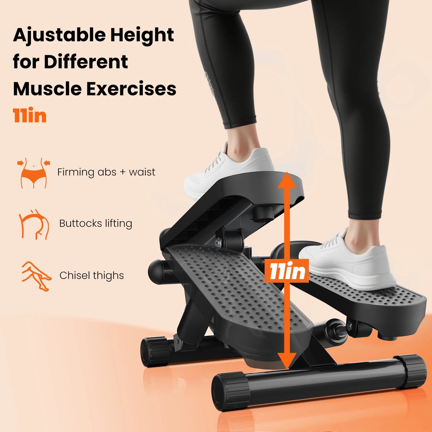 Mini Stepper With Resistance Bands 300 Lbs Capacity