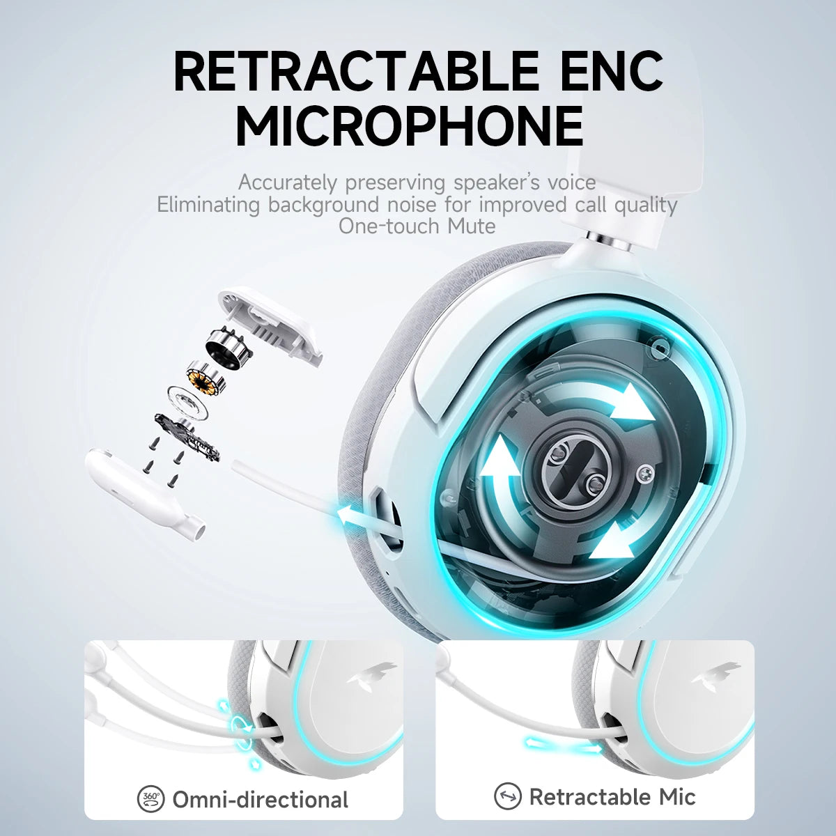 Picun G2 Bluetooth Gaming Headset With ENC Microphone