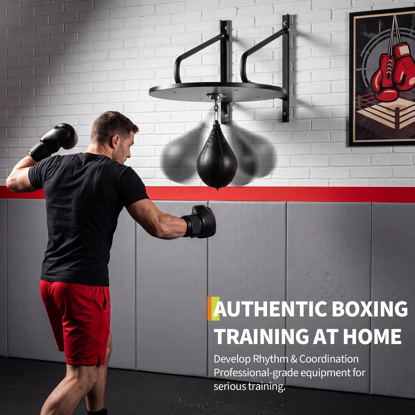 HiMISS Heavy-Duty Speed Bag Platform With 360 Swivel Wall Mount