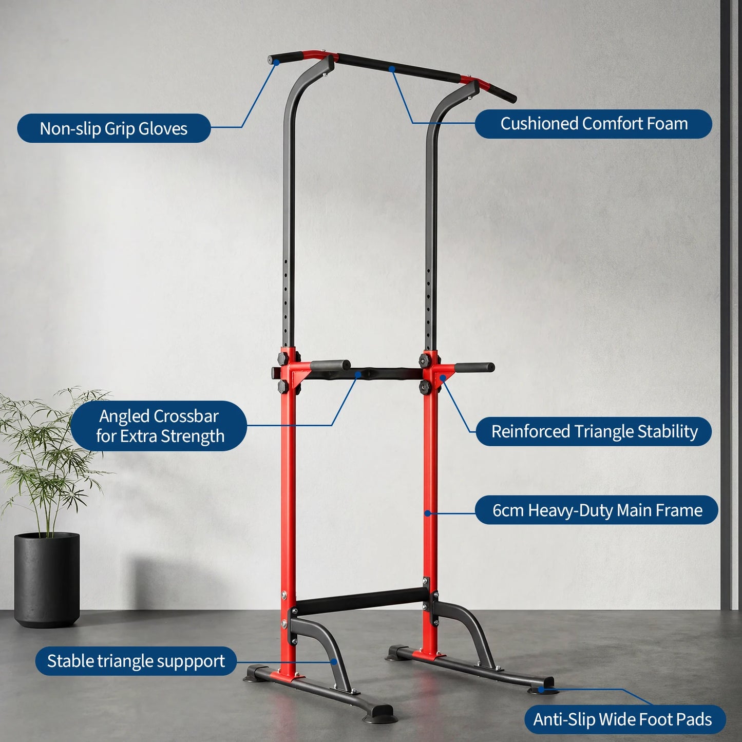 Heavy Duty Pull Up Dip Station Power Tower Home Gym
