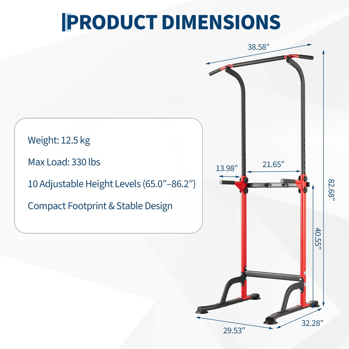 Heavy Duty Pull Up Dip Station Power Tower Home Gym