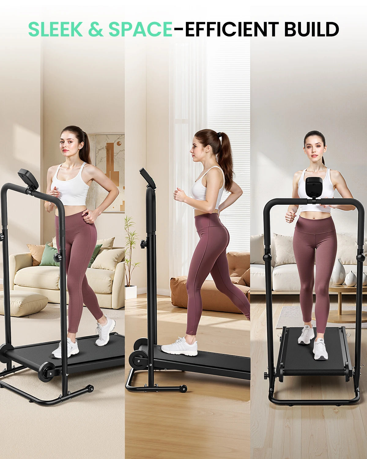 Akluer Mechanical Folding Treadmill With LCD Display