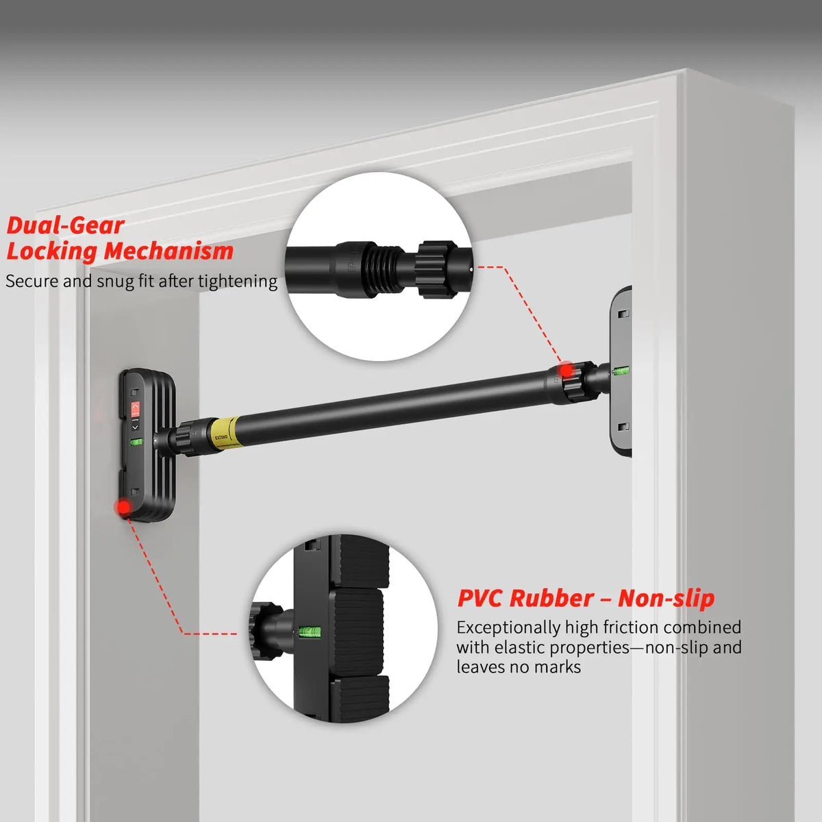 HiMISS Adjustable Doorway Pull Up Bar For Strength Training