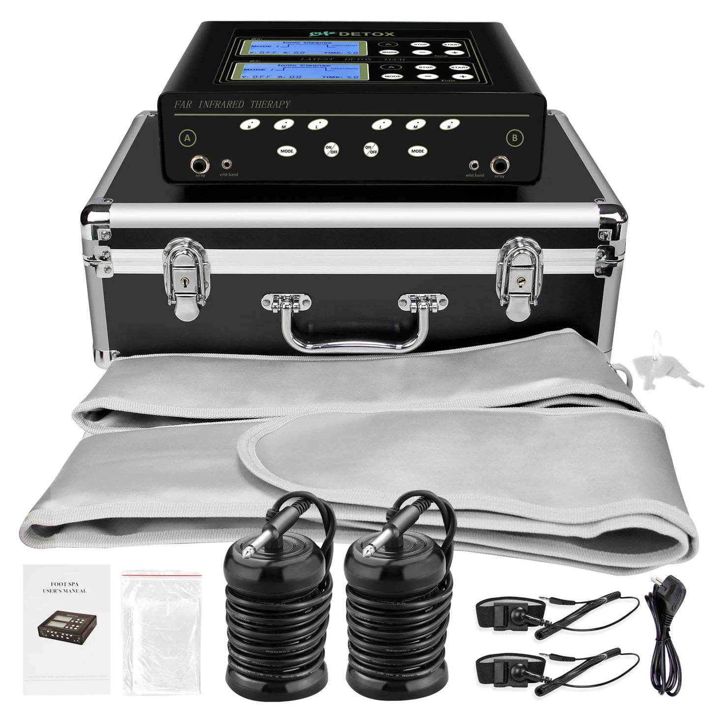Dual Ionic Foot Bath Detox Machine With Infrared Waist Belt