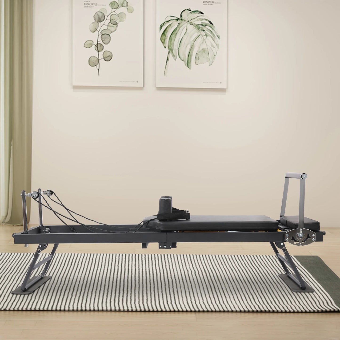Foldable Pilates Reformer Machine Portable Fitness Equipment Multifunctional
