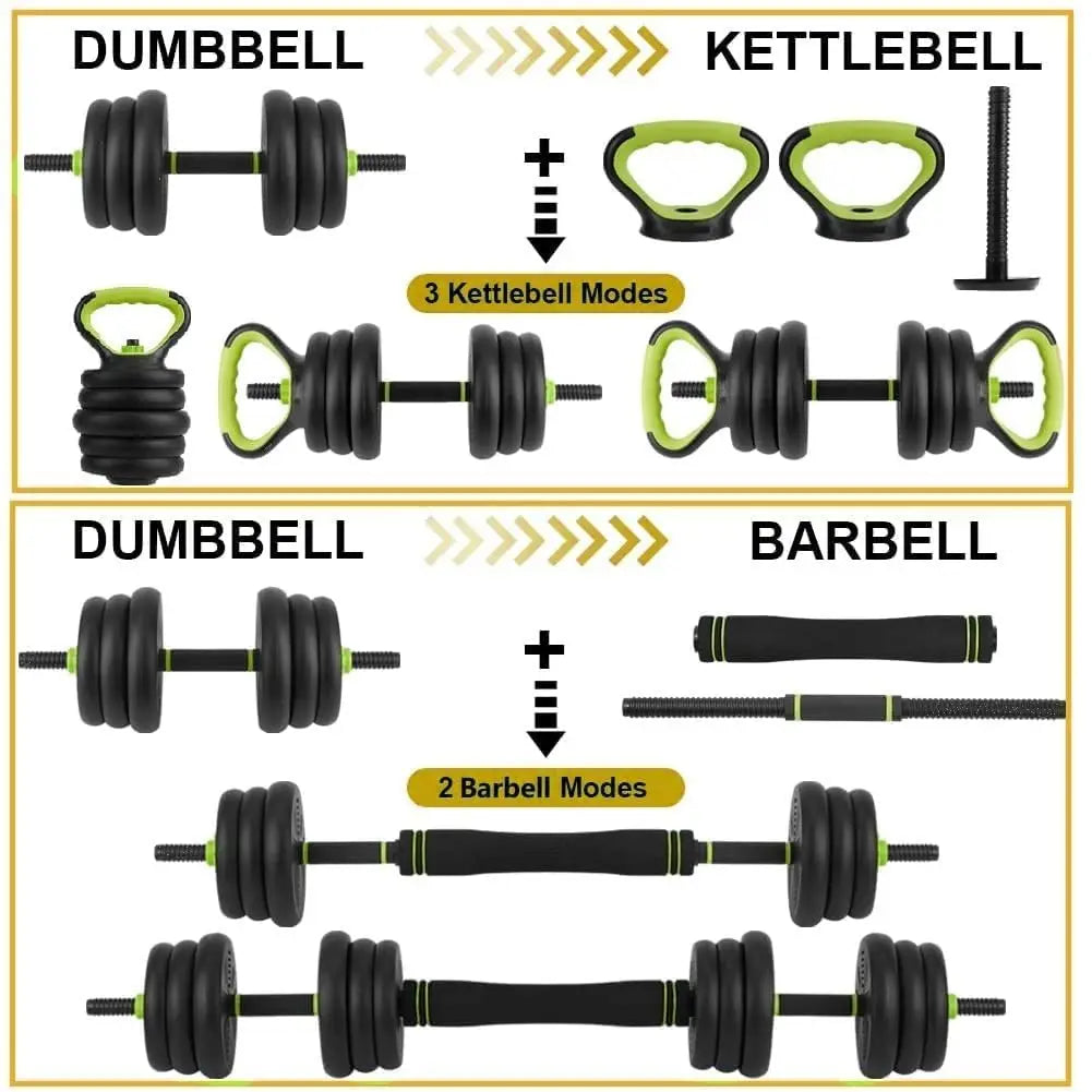 Adjustable Four In One Dumbbell And Kettlebell Home Gym Set