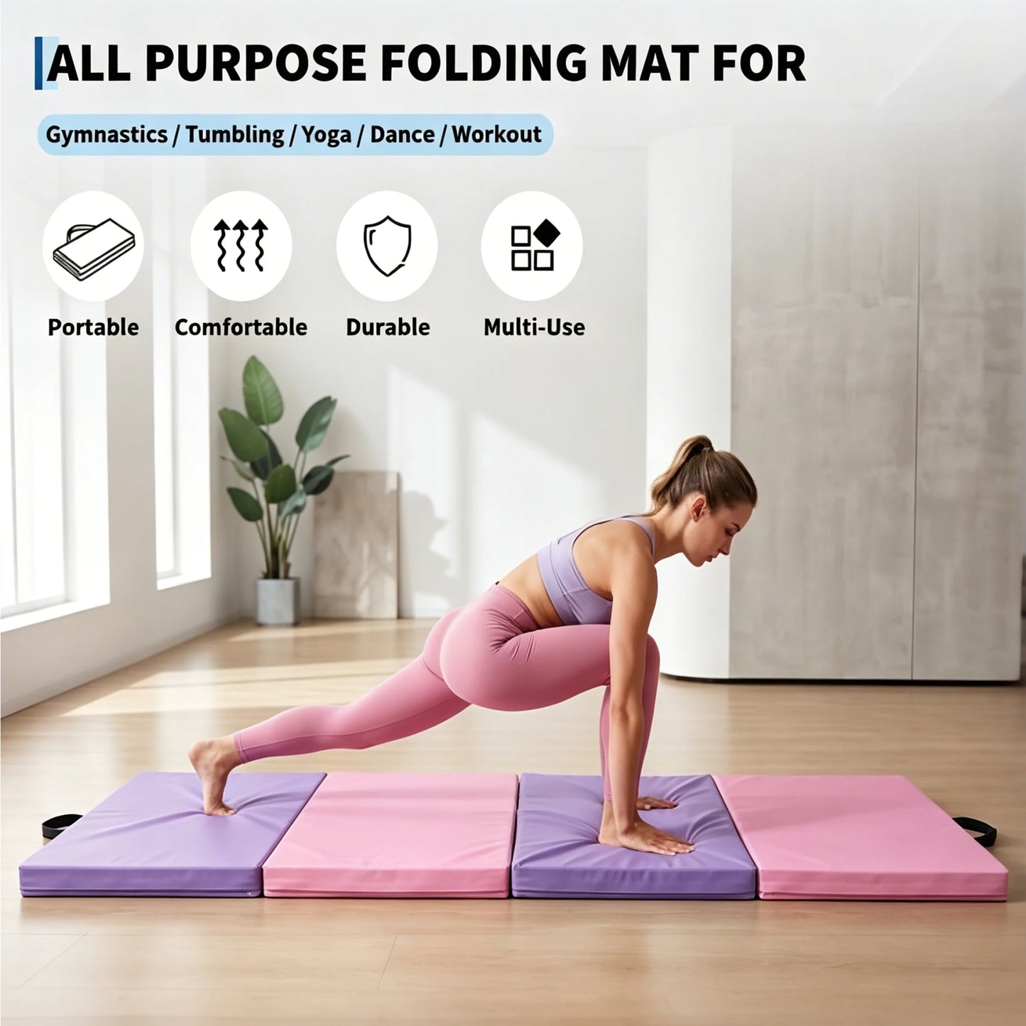 HiMISS Gymnastics Mat Folding Floor For Home Gym And Yoga