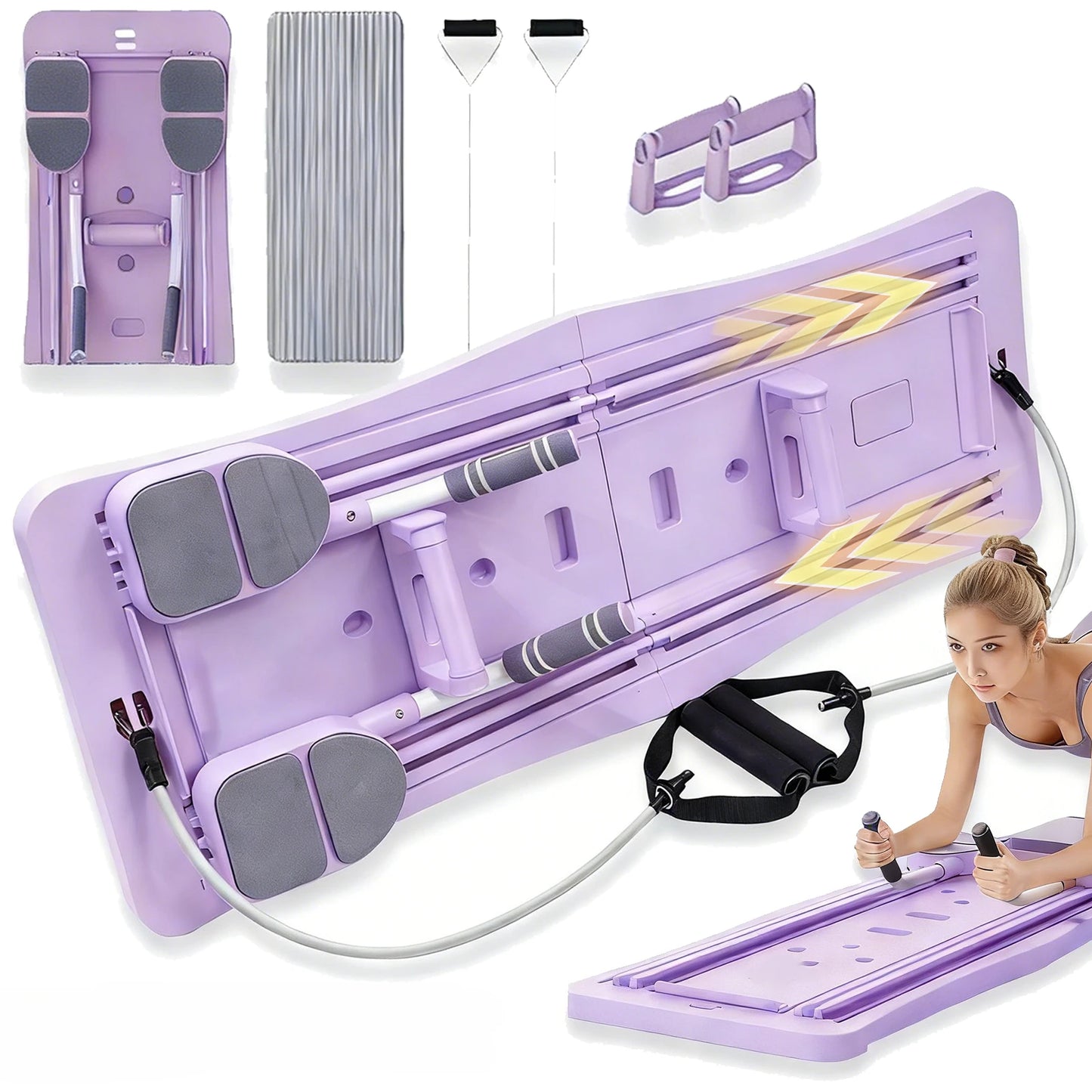 Foldable Pilates Sliding Board and Abdominal Core Trainer