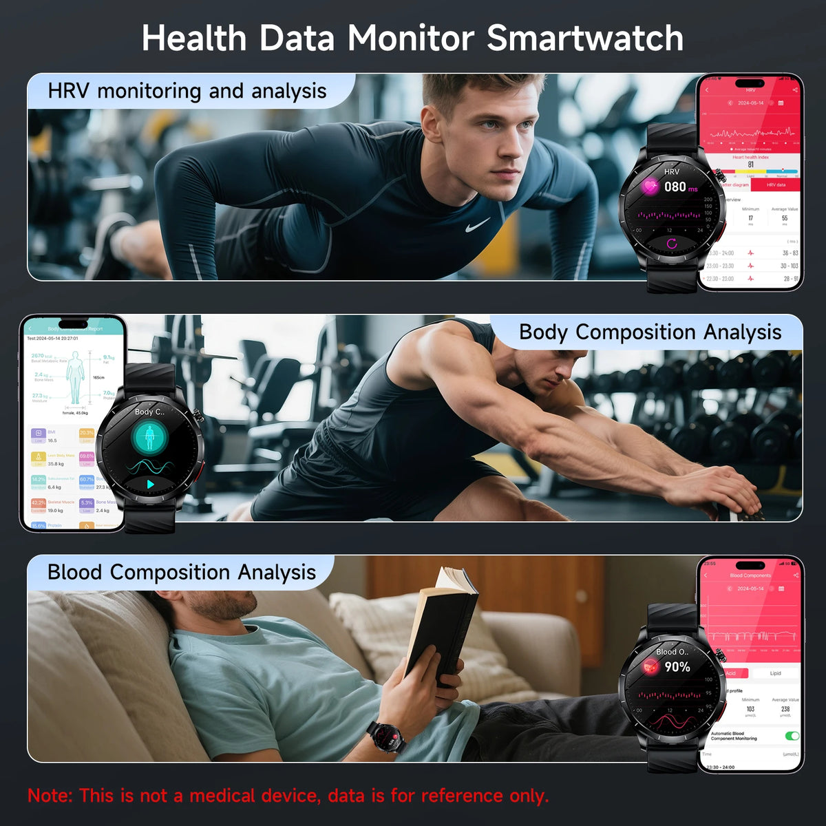 Marsyu Smart Watch With ECG PPG Health And Fitness Tracking