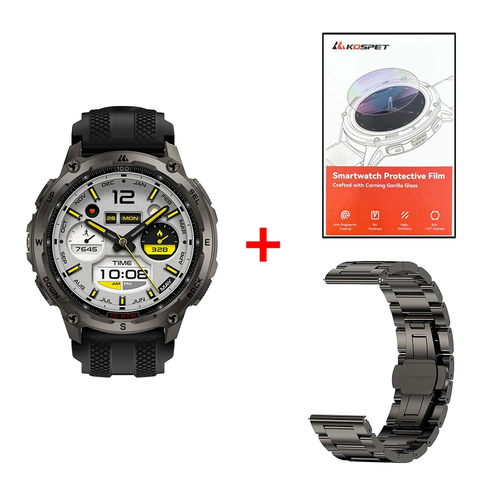 KOSPET Tank T4 Smart Watch Men GPS Satellite Navigation Waterproof