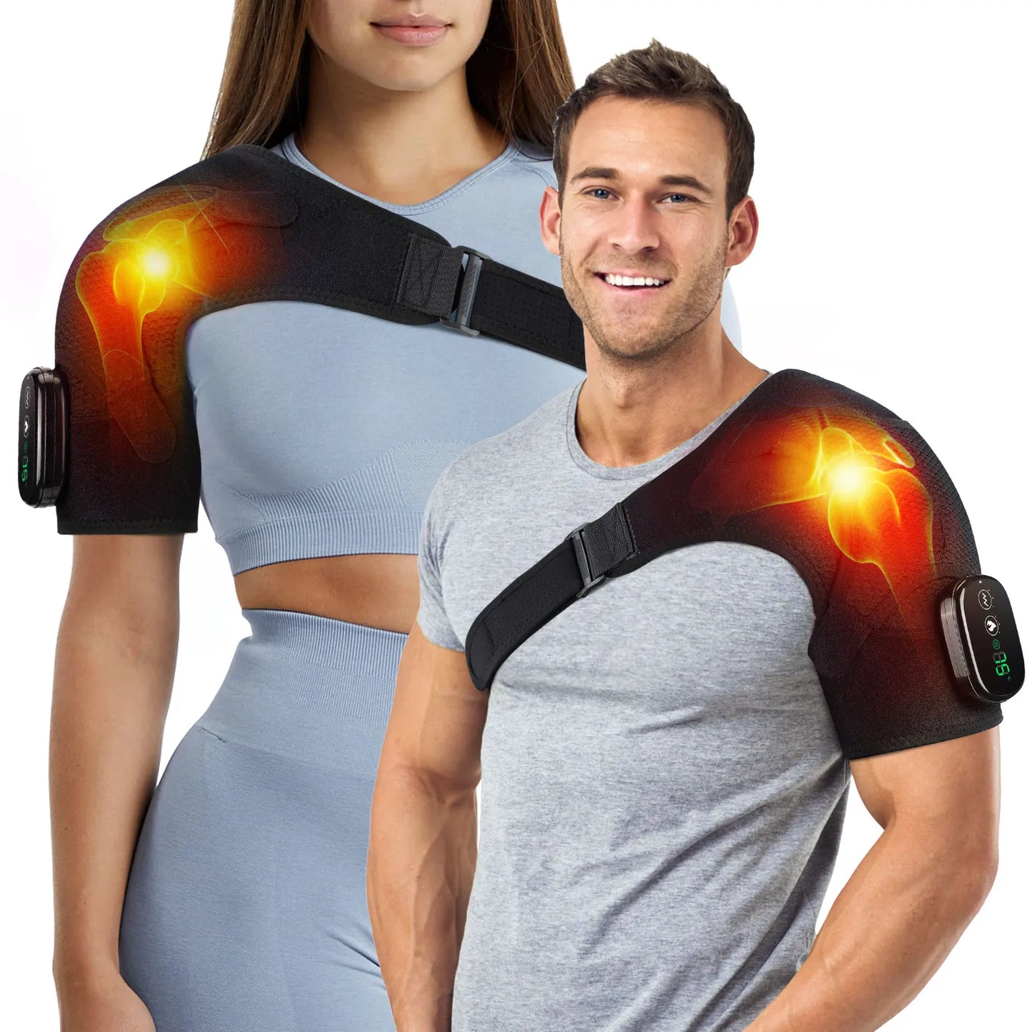Hailicare Adjustable Electric Shoulder Massage Belt With LED Heat