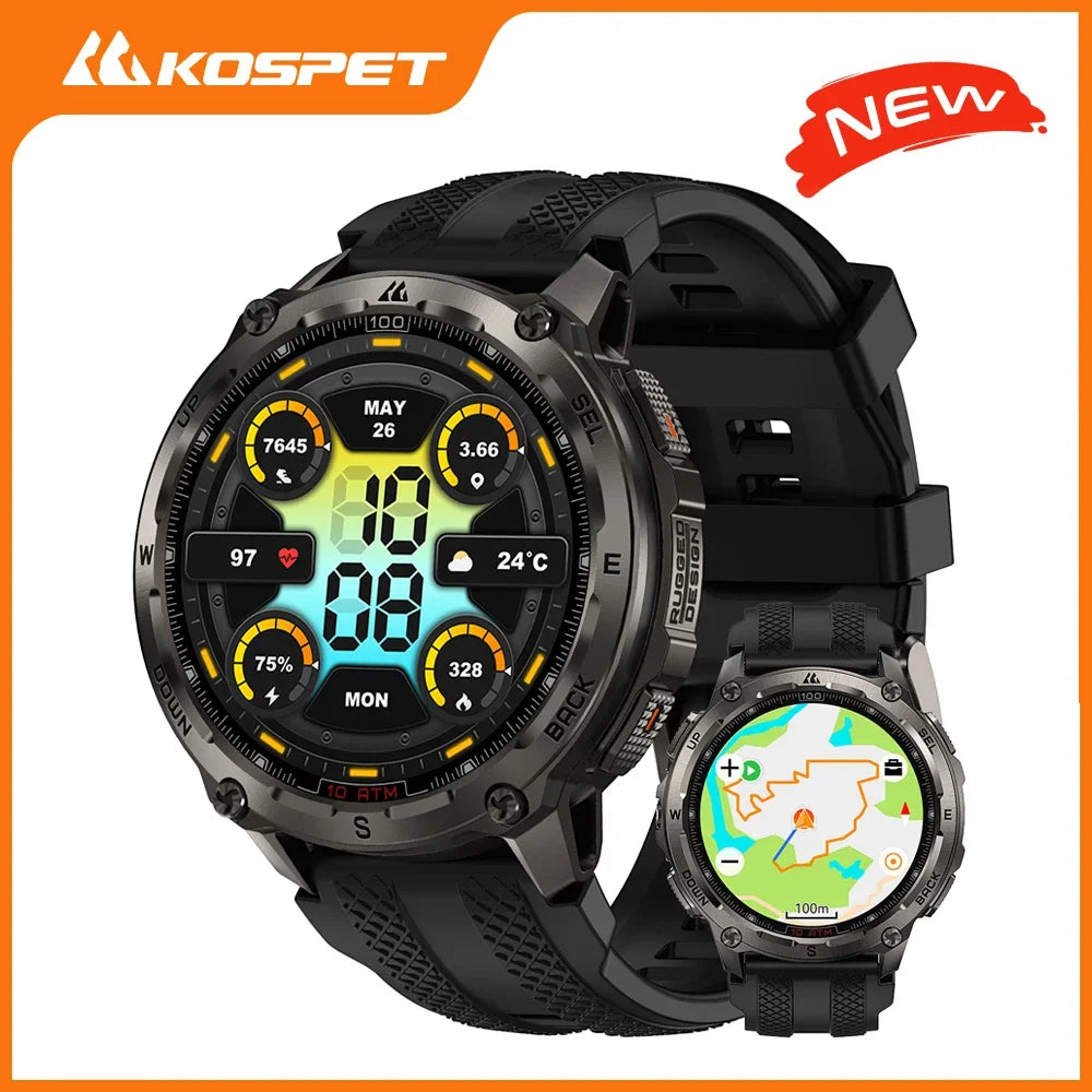 KOSPET Tank T4 Smart Watch Men GPS Satellite Navigation Waterproof