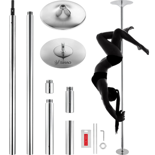 SIHAO Height Adjustable Stainless Steel Dance Pole Kit Dual Mode