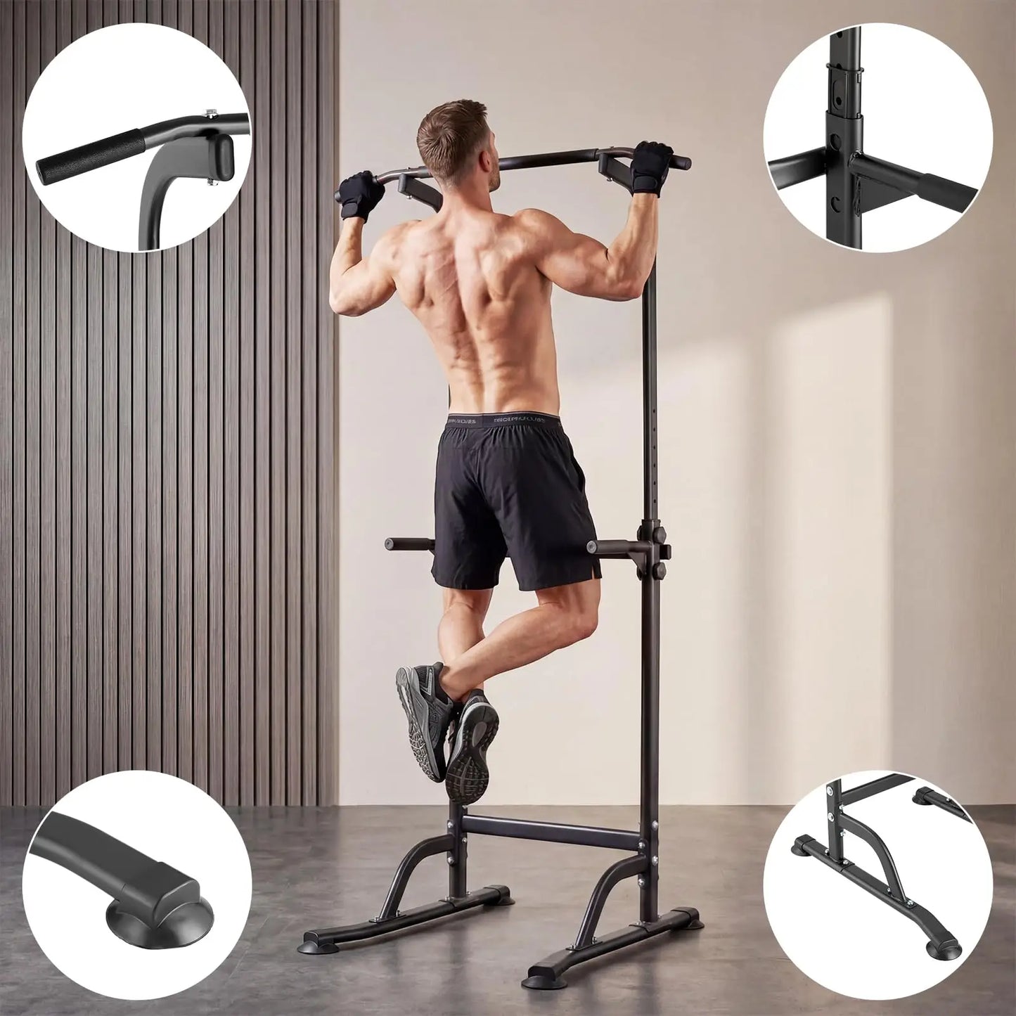 HiMISS Multifunction Power Tower With Pull Up Bar Dip Station