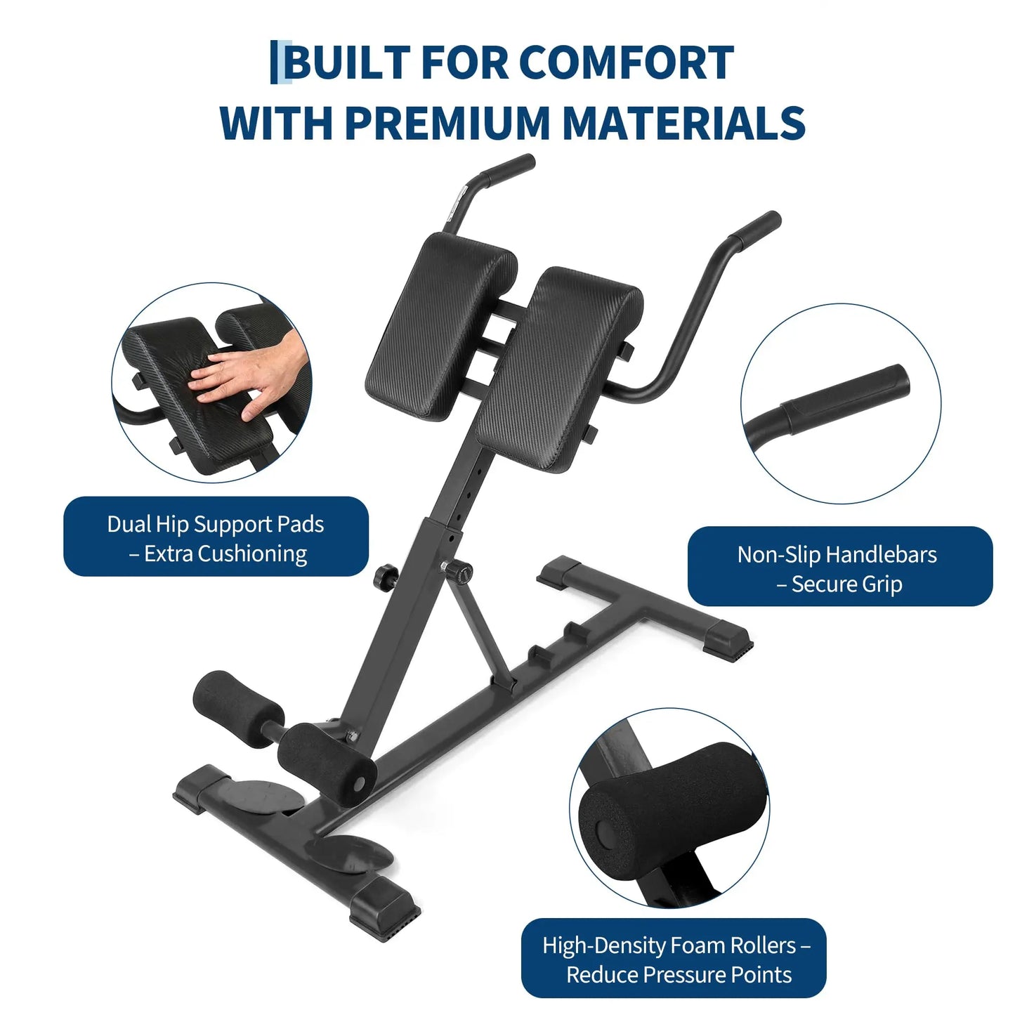 HiMISS Roman Chair Hyperextension Bench For Home Gym