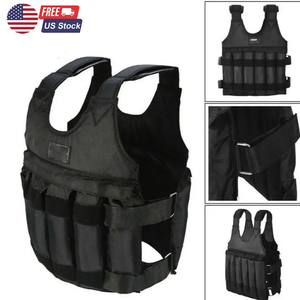 Adjustable 110 Lbs Weighted Vest For Cardio Training