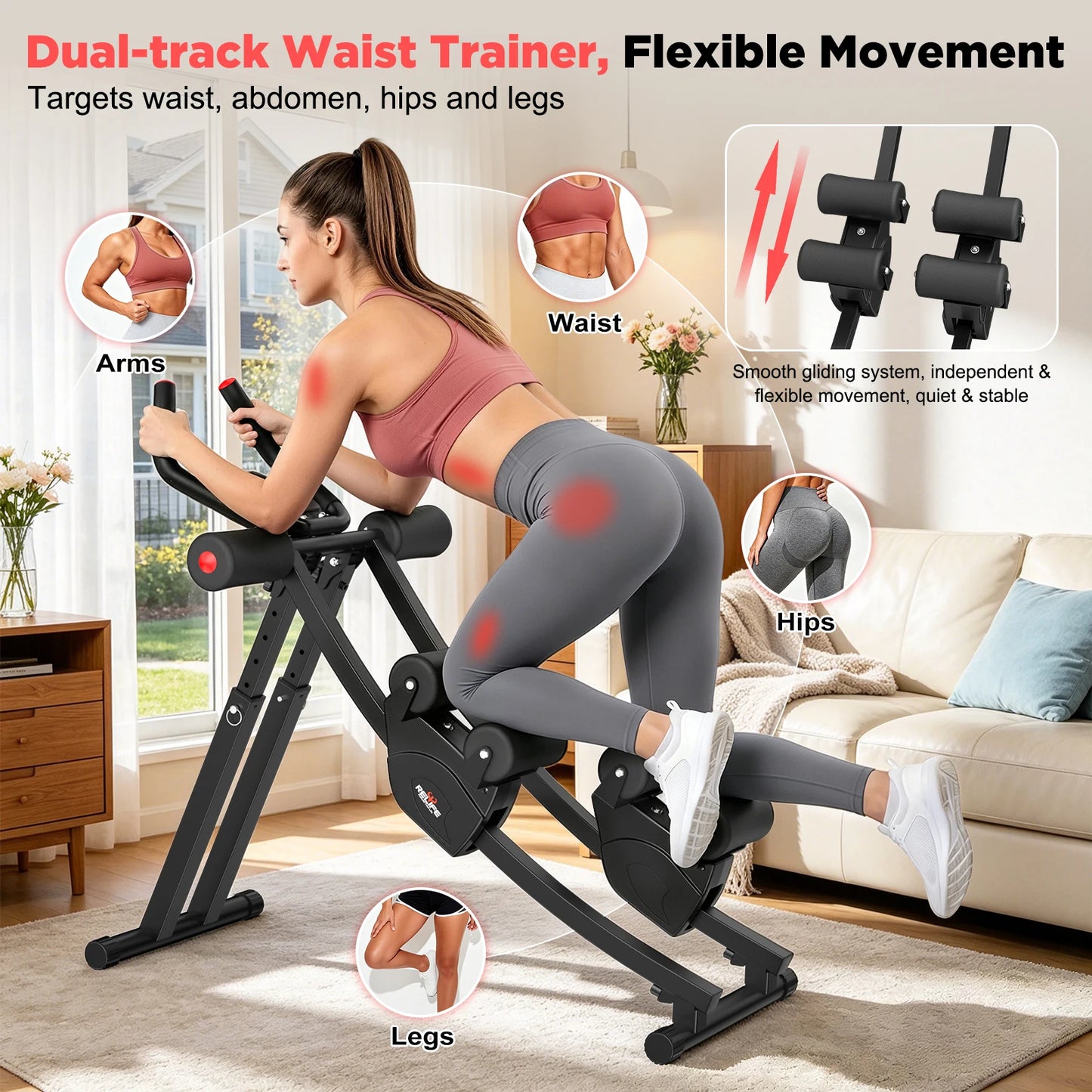 Dual Split Track Ab Machine Core Trainer Foldable