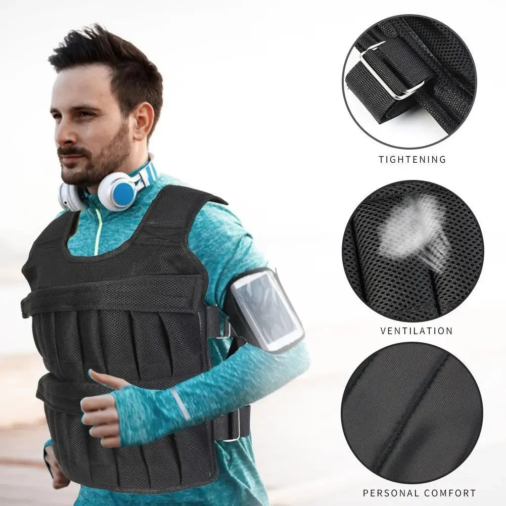 Adjustable 110 Lbs Weighted Vest For Cardio Training
