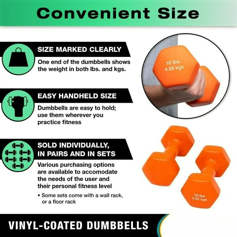 Vinyl Coated Iron Dumbbell For Strength Training